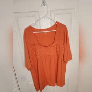 Jessica London Orange Stretchy Womens Plus Top